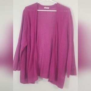 Croft & Barrow Open Front Peep Hole Purple Cardigan. Size L